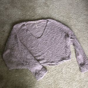 Free People cropped popcorn knit sweater